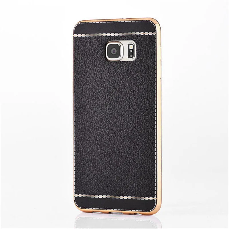 Роскошная зернистая кожа личи мягкая Задняя накладка чехла из ТПУ для samsung Galaxy