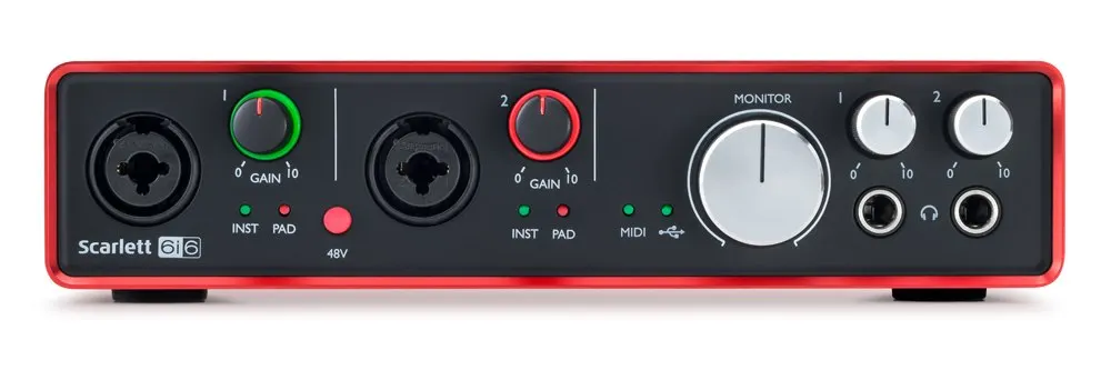 Focusrite Scarlett 6i6ii 6 дюймов/6 из USB 2.0 аудио Интерфейс с двумя микрофонные предусилители