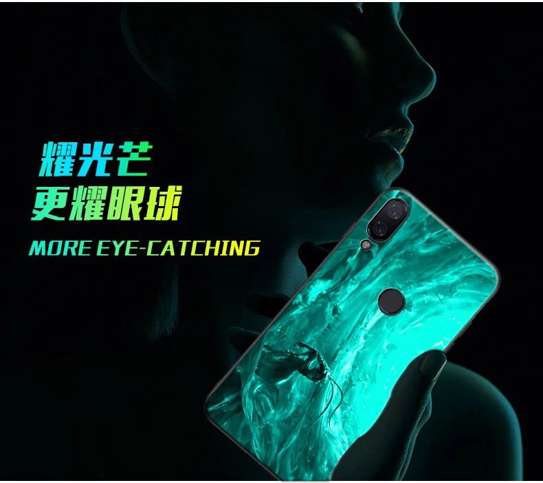 Для Xiaomi Redmi Note 7 чехол Роскошный светящийся Узор Жесткий закаленное стекло