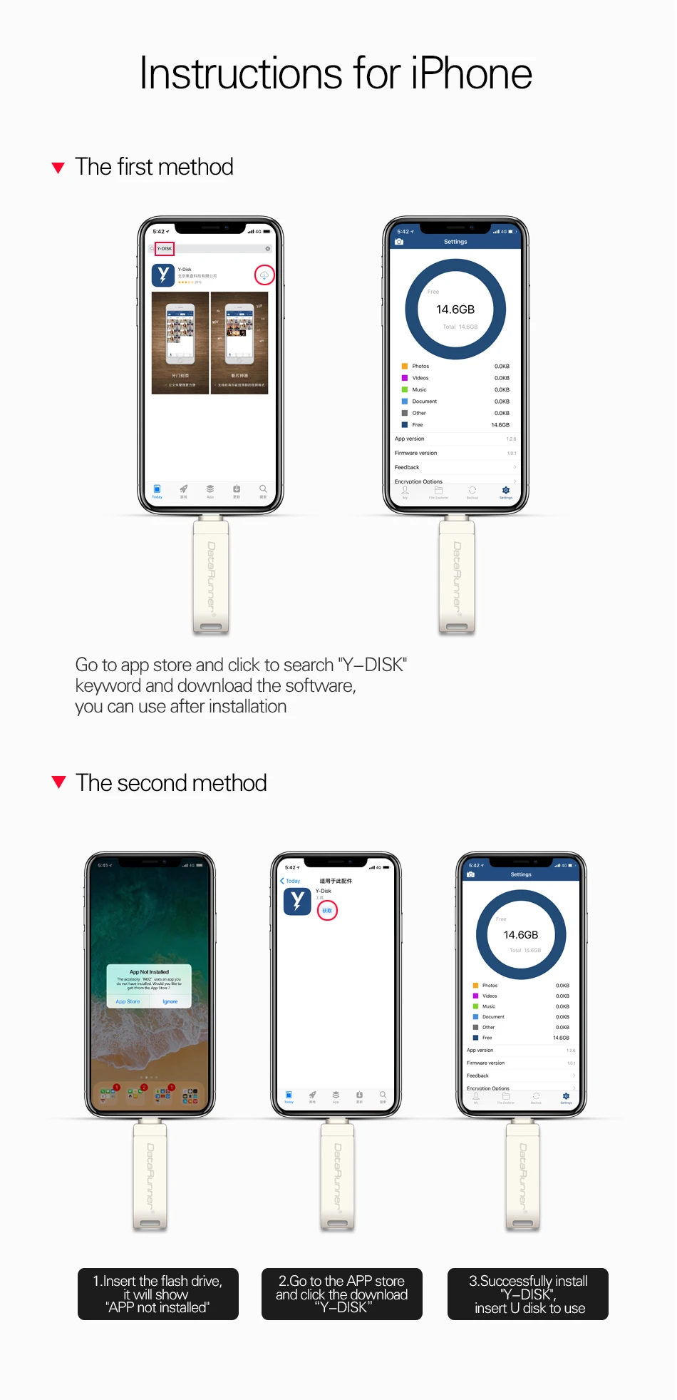 DataRunner Usb 3,0 OTG USB флеш-накопитель для iPhone/iPad/PC 2 в 1 микро Usb флешка 16 г 32 г 64 г 128 г флешки флэш-диск