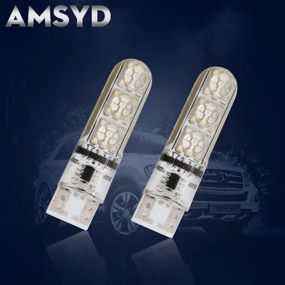 

1 комплект T10 RGB габаритная лампа из силикагеля 5050-6SMD Автомобильный светодиодный несветильник свет подсветка номерного знака взрысветильни...