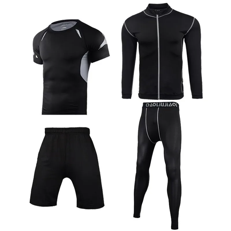 Men sportswear-19 Мужская спортивная одежда Компрессионные спортивные костюмы дышащий спортивный костюм для бега тренировки Спорт Фитнес Одежда наборы для бега одежда - Цвет: Men sportswear-19