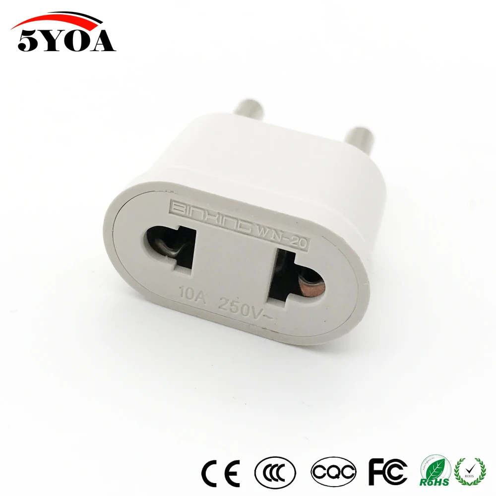 Дорожный адаптер питания с американской вилкой в Schuko EU белый|charger converter|travel power