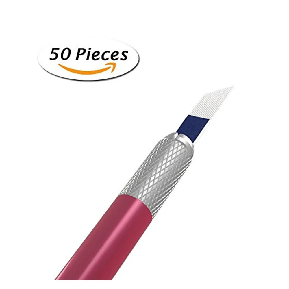 Одноразовые Иглы для микроблейдинга 50 шт. перманентного макияжа ручка со Скосом