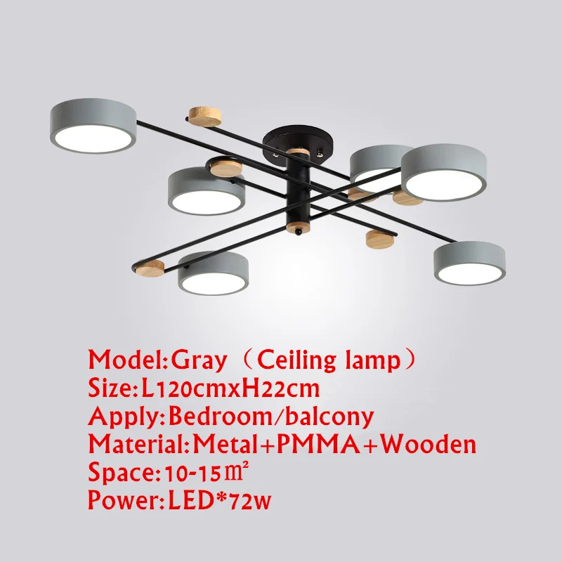 ceiling gray TRAZOS 220V светодиодный люстры с акриловым абажуром для спальни деревянный круглый потолок деревянные комнаты осветительные приборы - Цвет абажура: ceiling gray