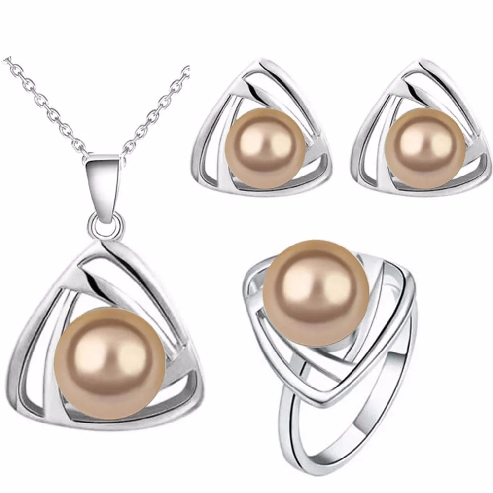 Женский ювелирный комплект из колье и серёг с искусственным жемчугом|necklace earrings
