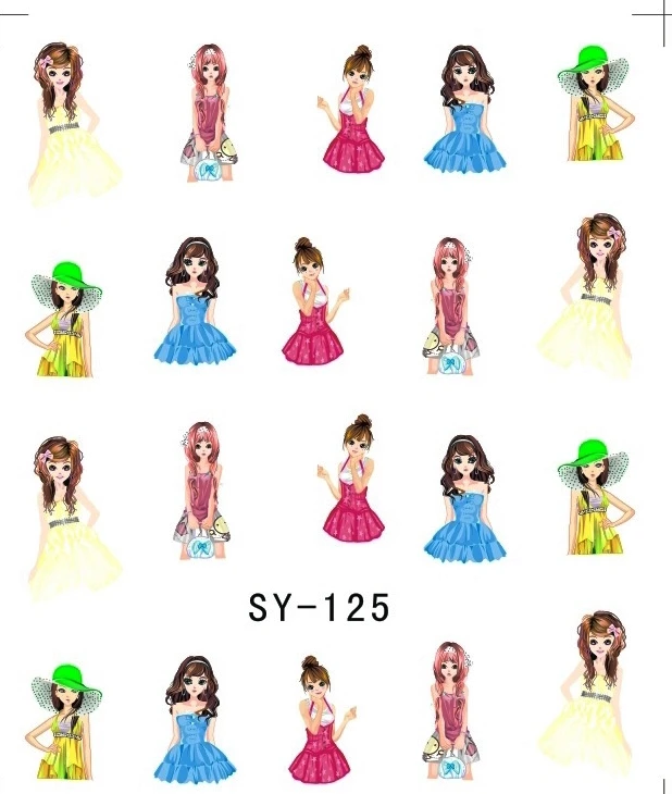 6 упак./лот блестящая водяная наклейка для дизайна ногтей наклейки модные