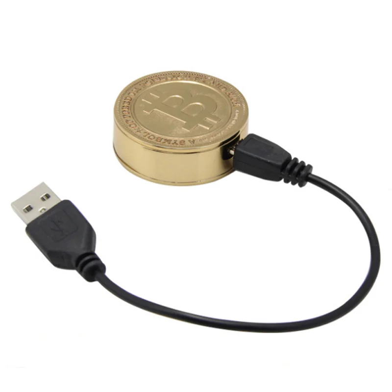 Новые горячие Биткоин Электронные USB зажигалки Металлическая резьба монета