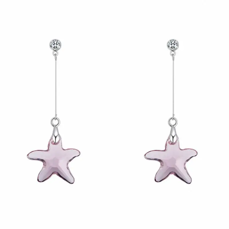 TRACYSWING Element Brand Real Austrian Crystals Fashion Heart trendy Dangle Earrings For Women Gift Th-131496 | Украшения и