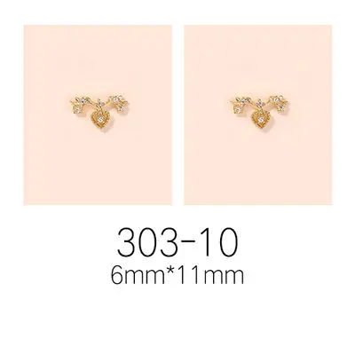 303-10 10pcs 10 шт./лот, крылья/цепь/корсс, 3D сплав, дизайн ногтей, циркон, кристалл, металл, маникюрные аксессуары для ногтей, сделай сам, украшения ногтей, подвески - Цвет: 303-10 10pcs