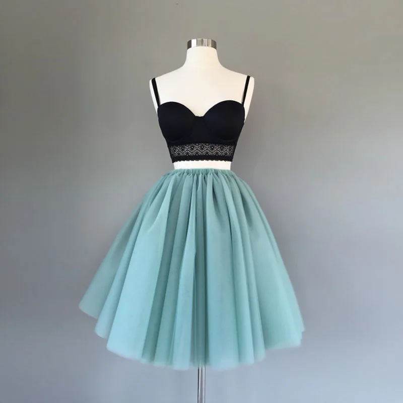 

Lolita Sage Tulle Skirt for Women Super Puffy Tulle Knee Length Women Midi Skirts Hot Selling Green Tutu Saia 2017 Real Photo