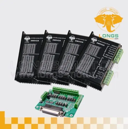 4 осевой шаговый двигатель с пиковым значением 2 А 18 50VDC контрольная плата DB25 CNC