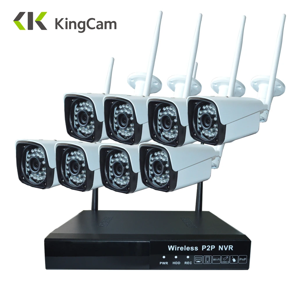 KingCam Plug and Play 8CH HD 1080 P Беспроводной NVR комплект P2P Открытый безопасности ИК ночного