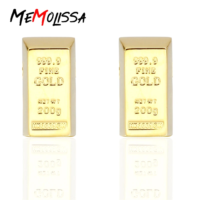 MeMolissa горячая Распродажа роскошная рубашка золотого цвета квадратные запонки
