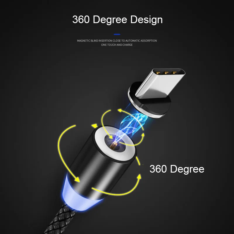 Sarika S03 3 в 1 магнитное зарядное устройство Micro USB кабель для iPhone 5 5S 6 7 6S 8 Plus Быстрая зарядка магнит зарядка usb type C кабель провод