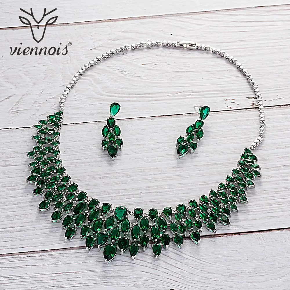 Viennois зеленый/синий/красный цвет кубический цирконий роскошные висячие серьги
