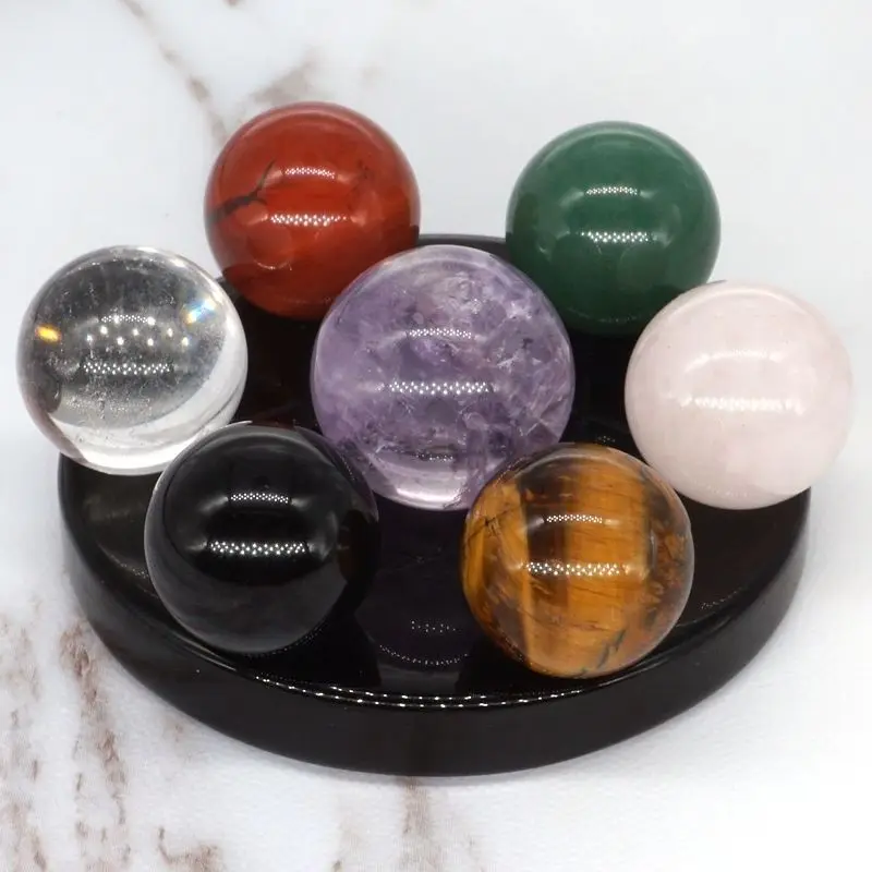

Seven Natural Stone Balls Composed Feng Shui Rich Decoration Seven Stars Disk