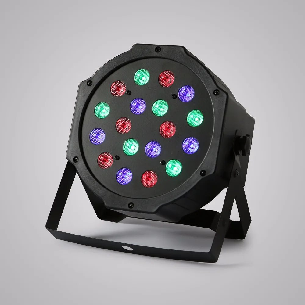 8 шт. 18X3W LED PAR64 54W тонкий Par Может DMX плоский свет RGB цветное освещение проектор