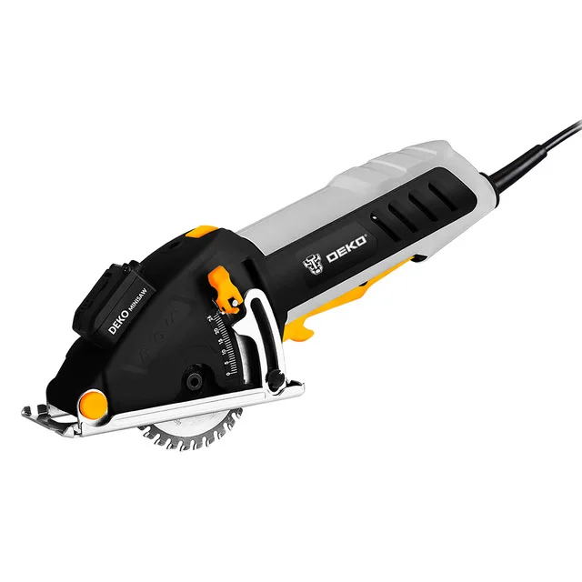 DEKO QD6905LR мини циркулярная пила с лазером, 4 лезвия, пылесборник, шестигранный ключ, вспомогательная ручка, BMC коробка 0~ 28,5 мм электроинструменты - Цвет: Black