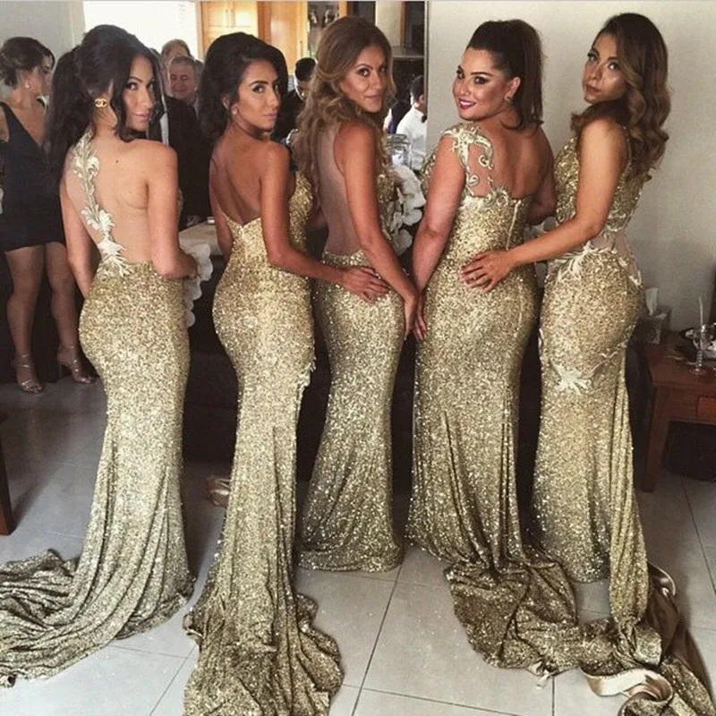 Платья подружки невесты золотистые с открытой спиной 6 видов|gold bridesmaid dresses|bridesmaid