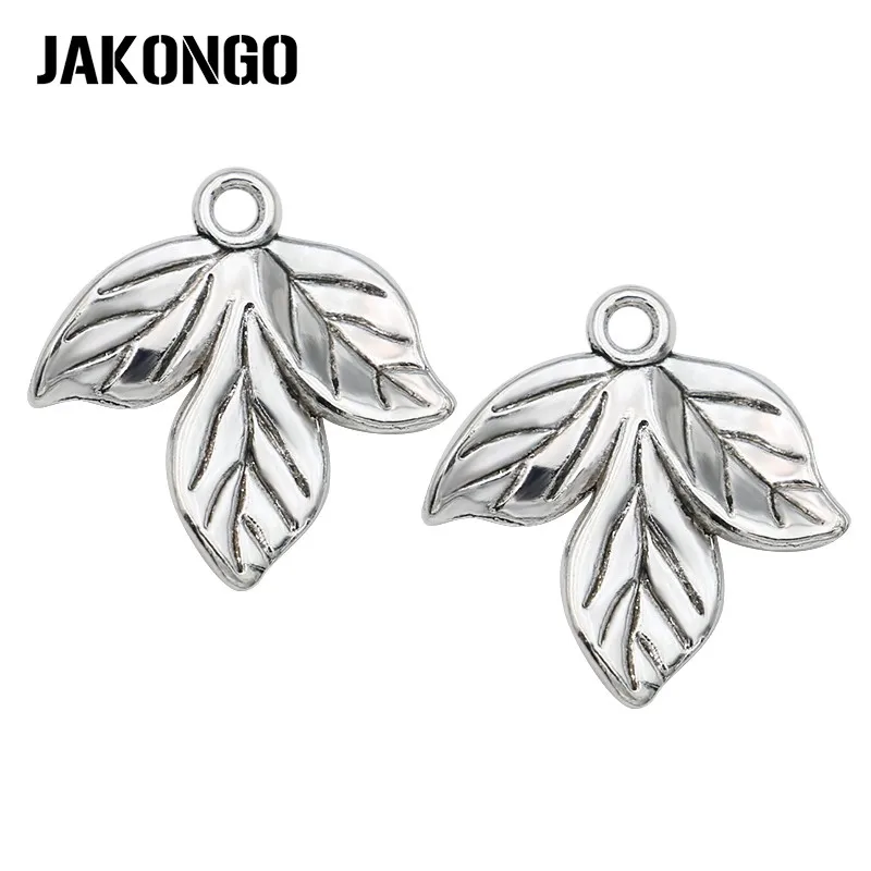 JAKONGO Тибетский посеребренный кленовый лист Подвеска для браслета ожерелья