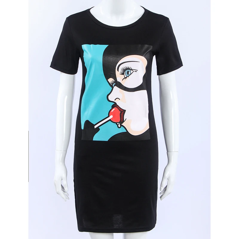 Платье женское летнее хлопковое с V образным вырезом и рукавом летучая мышь|dress