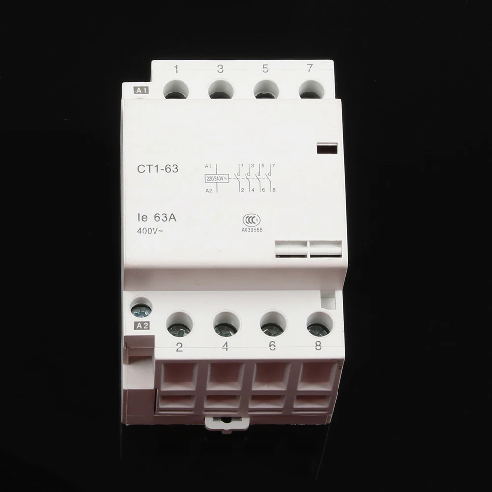 Auxiliar de partida kohtaktop CT1 CT1-63 32A 40A 63A 4P 220V 230V 50or60HZ Din rail AC контактор для дома стартер