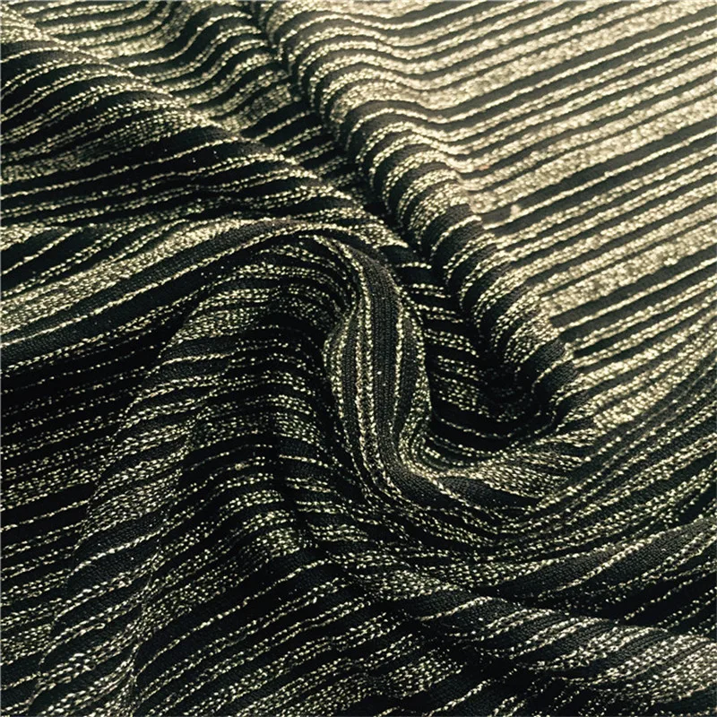 

Lace43 2 метров полосатая трикотажная эластичная нейлоновая ткань металлических ClothingTunic одежда юбка DIY ткани декоративная Праздничная ткань