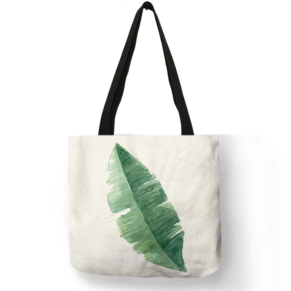 Горячая Monstera Deliciosa элемент сумки шопперы для женщин многоразовые покупок ткань