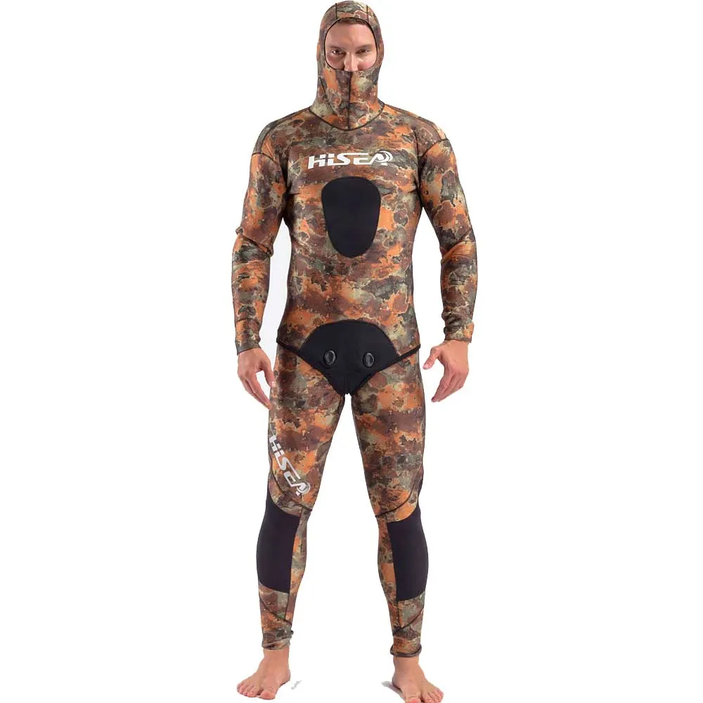 Hisea 3,5 мм гидрокостюмы для мужчин spearfishing костюм камуфляжной расцветки, неопреновый костюм раздельный гидрокостюм для рыбалки и охоты одежды с открытыми порами