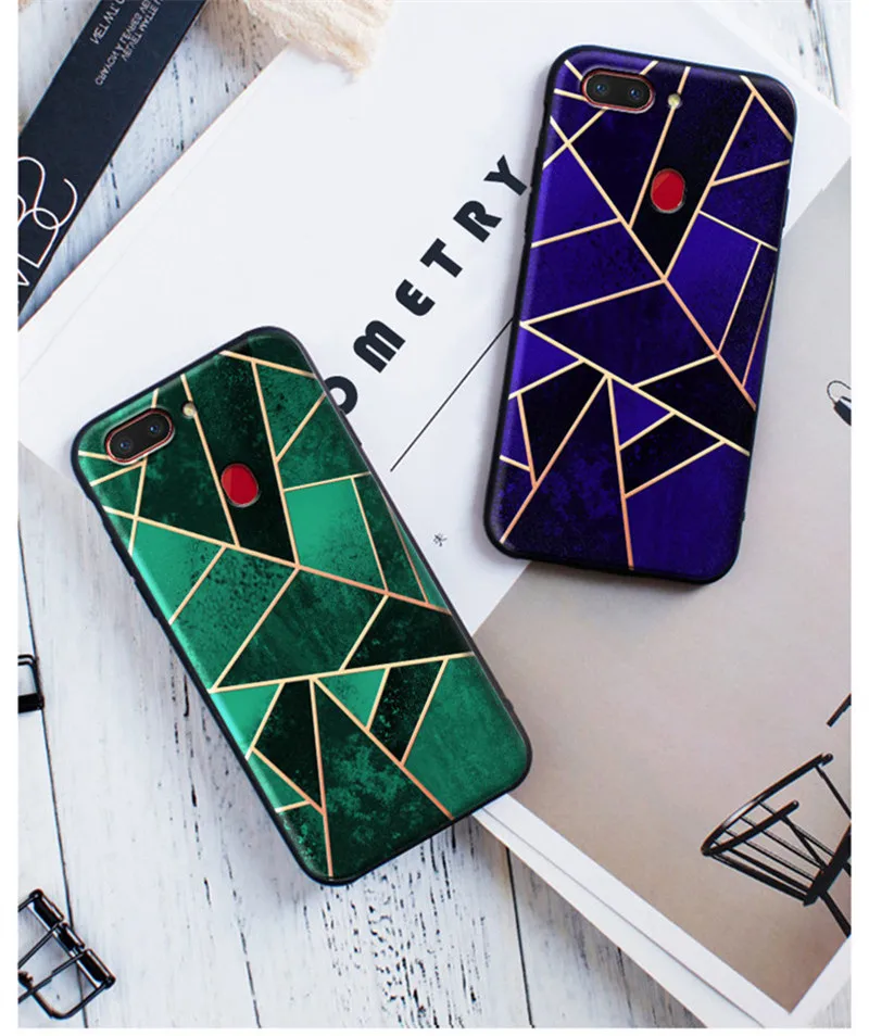 Винтаж рельеф чехол для телефона Oppo R15 Pro матовая ТПУ красочные геометрические