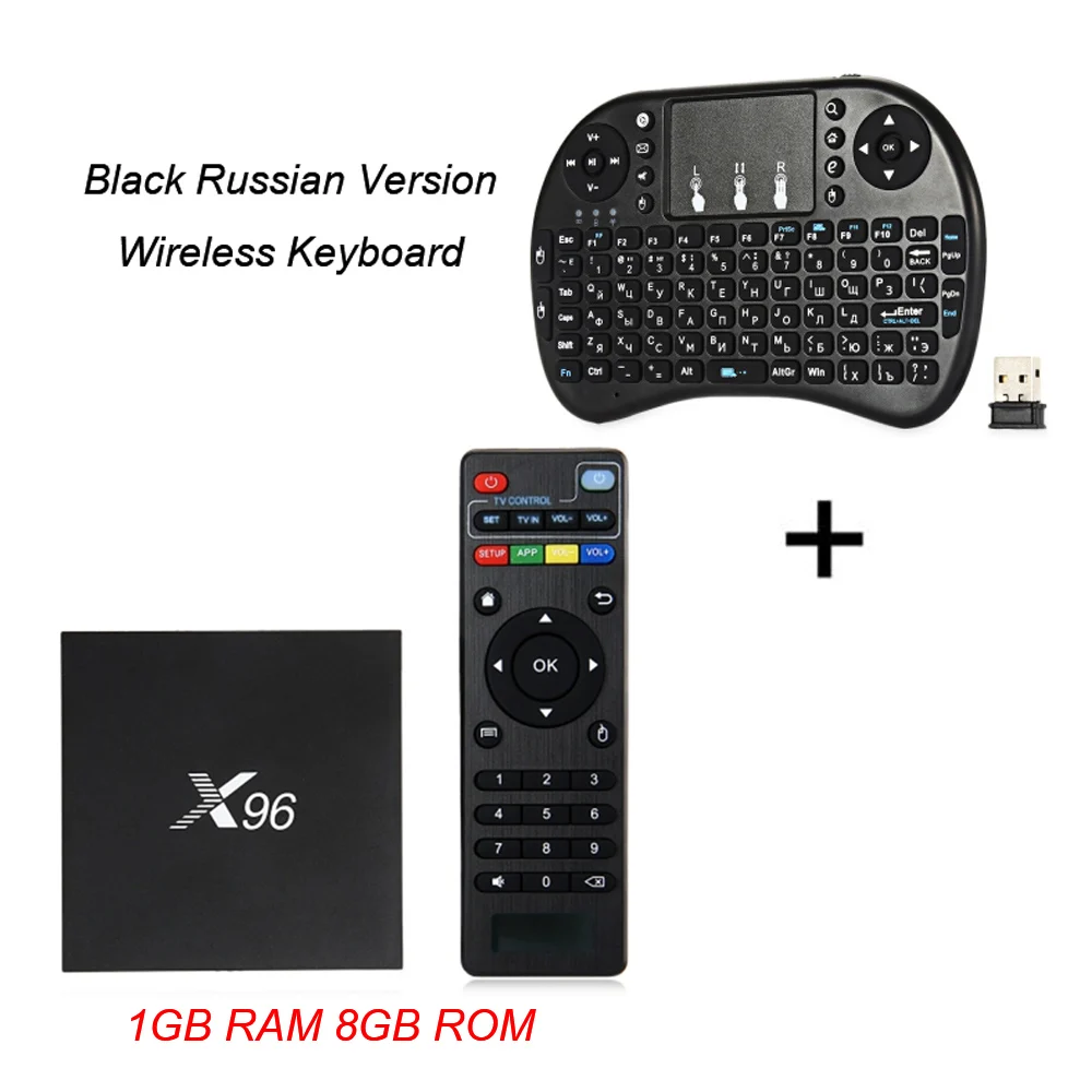 1G 8G Keyboard Russ X96 Android 6,0 ТВ приставка 2G/16G Amlogic S905X Смарт ТВ приставка четырехъядерный KDi 16,1 Full HD загруженный 4K WiFi HD Смарт медиаплеер - Цвет: 1G 8G Keyboard Russ