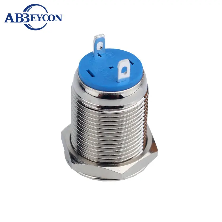 12 мм мгновенный высокий плоский металлический корпус кнопочный переключатель IP65