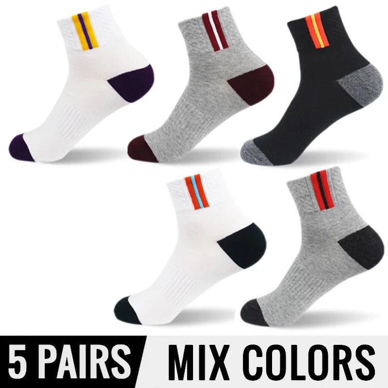 5Colors Packing HSS брендовые хлопковые мужские носки EU39-45(US7-11) полые летние носки из дышащей ткани высокое качество носок для активных занятий для мужчин Calcetines Hombre - Цвет: 5Colors Packing