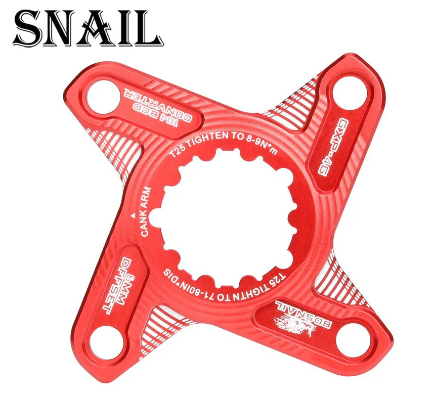 Snail red Адаптер с цепным кольцом в виде улитки, паук, 6 мм, офсетный преобразователь для sram GXP до 104 BCD X9 XX1 X0 X01 GXP 6 мм 104bcd 110bcd 5 arms - Цвет: Snail red