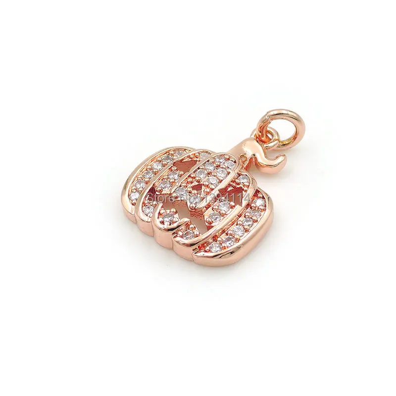 18*15*4mm Micro Pave Clear CZ Pumpkin Ghost Charms Fit For Making DIY Bracelets Or Necklaces Jewelry | Украшения и аксессуары
