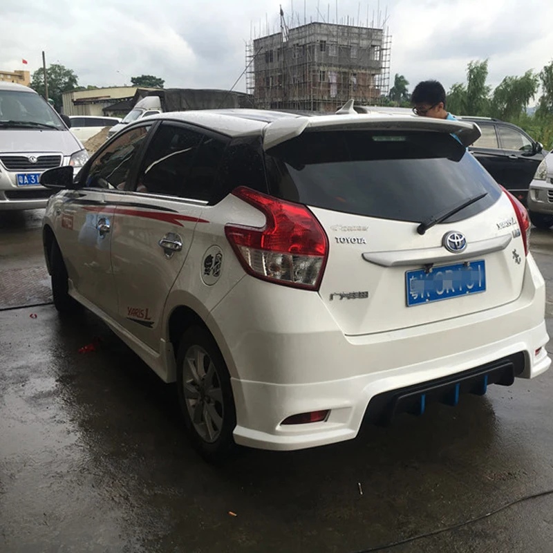 Для Toyota Yaris спойлер 2014 2015 2016 2017 украшение в виде хвостового крыла ABS Пластик