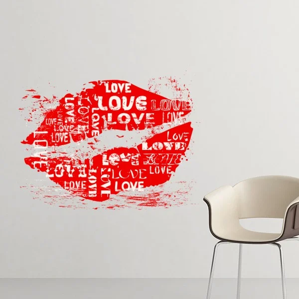 День Святого Валентина красная губа на основе белого ключевого слова любовь