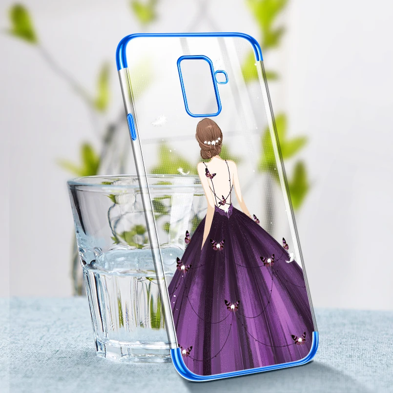 ASINA Transparent Case For Samsung Galaxy A8 2018 Soft TPU Luxury Clear Cover Plus Bumper Funda Coques |