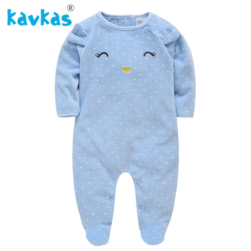 PY1155 Kavkas/зимняя одежда для маленьких мальчиков; хлопковый комбинезон из полиэстера с длинными рукавами; костюм с героями мультфильмов; теплый толстый Детский комбинезон с принтом медведя - Цвет: PY1155