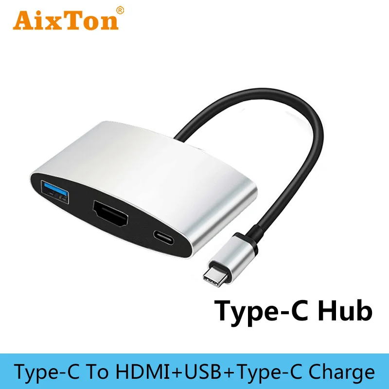 AixTon USB Type C концентратор USB3.1 к 3 0/HDMI 4 K/Type зарядное устройство для MacBook Pro Mate20