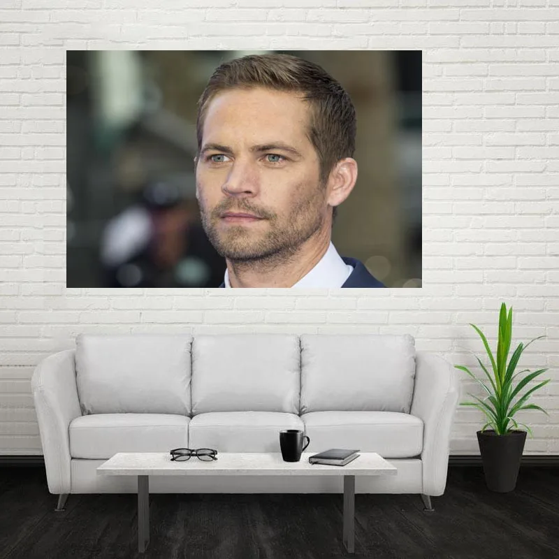 Обычный атласный постер Nice Paul Walker тканевый настенный с принтом из шелковой ткани