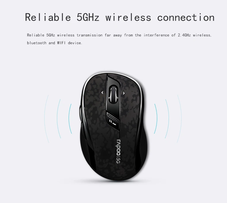Rapoo RX350 USB 5G Беспроводной оптический Мышь от 500 до 1000 Точек на дюйм для Офис ноутбук мини-ПК мини Мышь