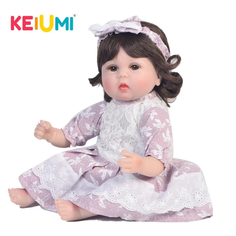 Кукла реборн KEIUMI 17 дюймов Мягкая силиконовая хлопковая кукла 42 см Реалистичная