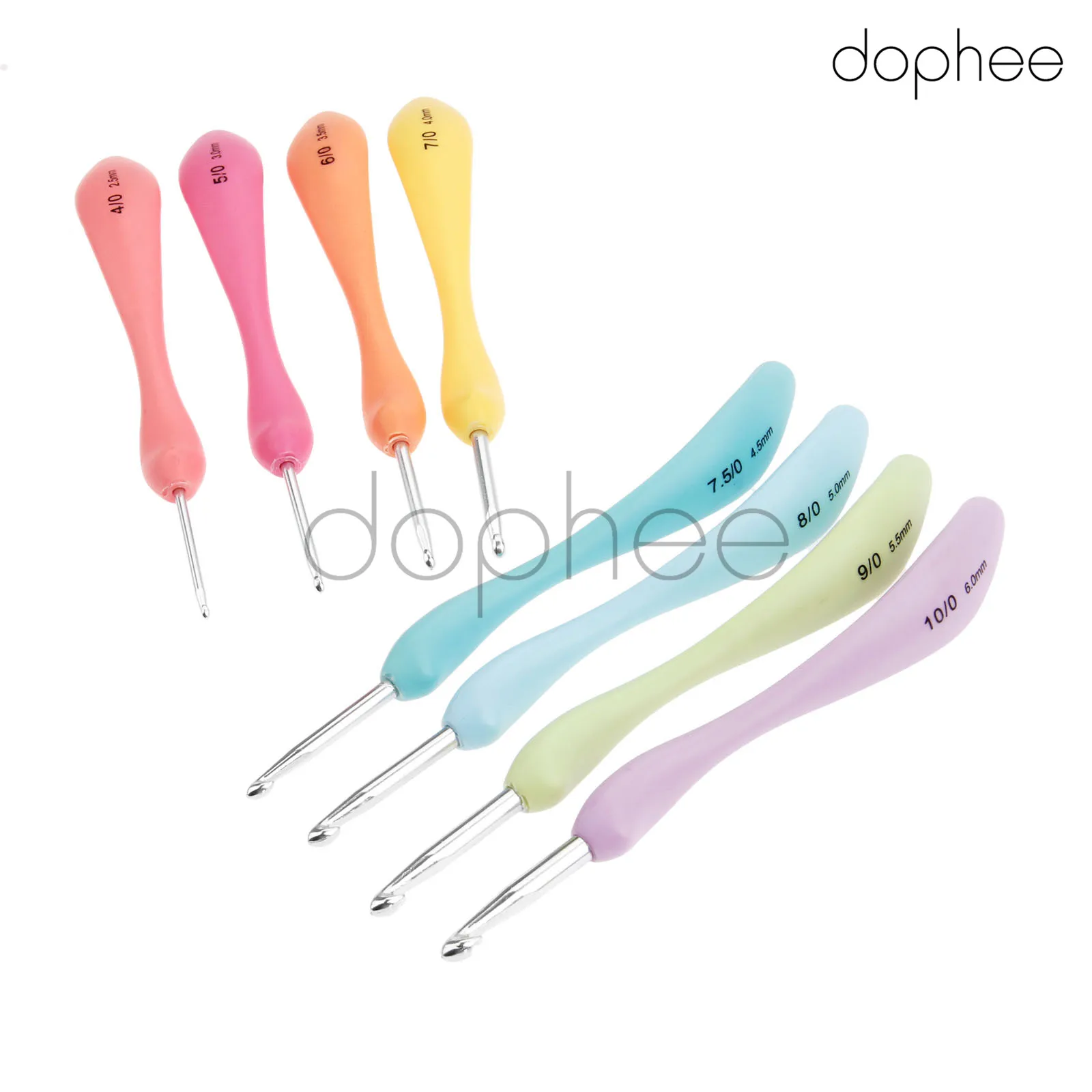 Dophee 8 шт./компл. пластиковые Алюминиевые крючки для вязания крючком с мягкими