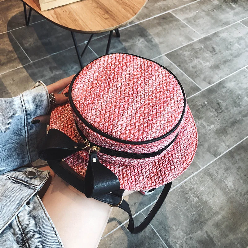 Летняя новая модная форма шляпы одноцветные сумки на плечо Пляжная круглая сумка