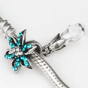 925 серебро цветок лилии Water Drop бусы браслет и колье подвески подходят для Pandora sr2655