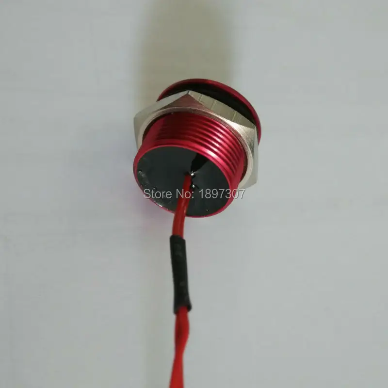 16mm Red Aluminium Anodized Momentary 200mA 24VDC piezo switch | Обустройство дома