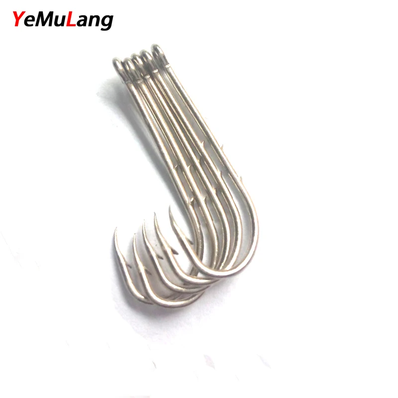 YeMuLang 50 шт/box1 #/2 #/3 #/4 #/5 #/6 #/7 #/8 #/9 #/0 # рыболовные крючки из нержавеющей стали