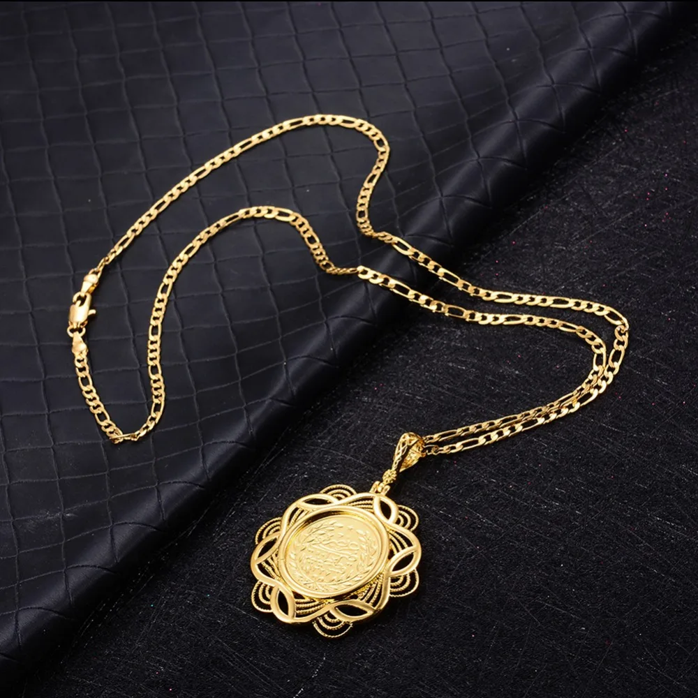 Wando классическое ожерелье для монет мужчин золотой цвет медь арабское ювелирное